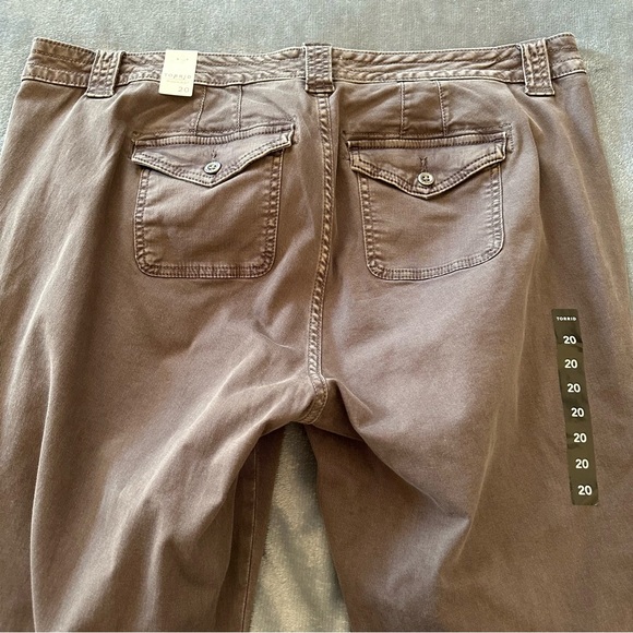 NWT Torrid Cropped Twill Military Pant Brown Wash - Picture 11 of 13